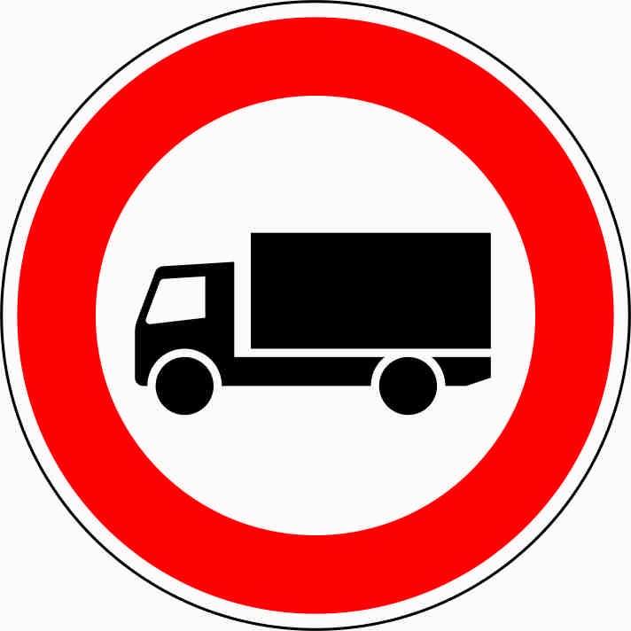 Verkehrsschild Durchfahrtsverbot über 3,5t mit einem roten Kreis